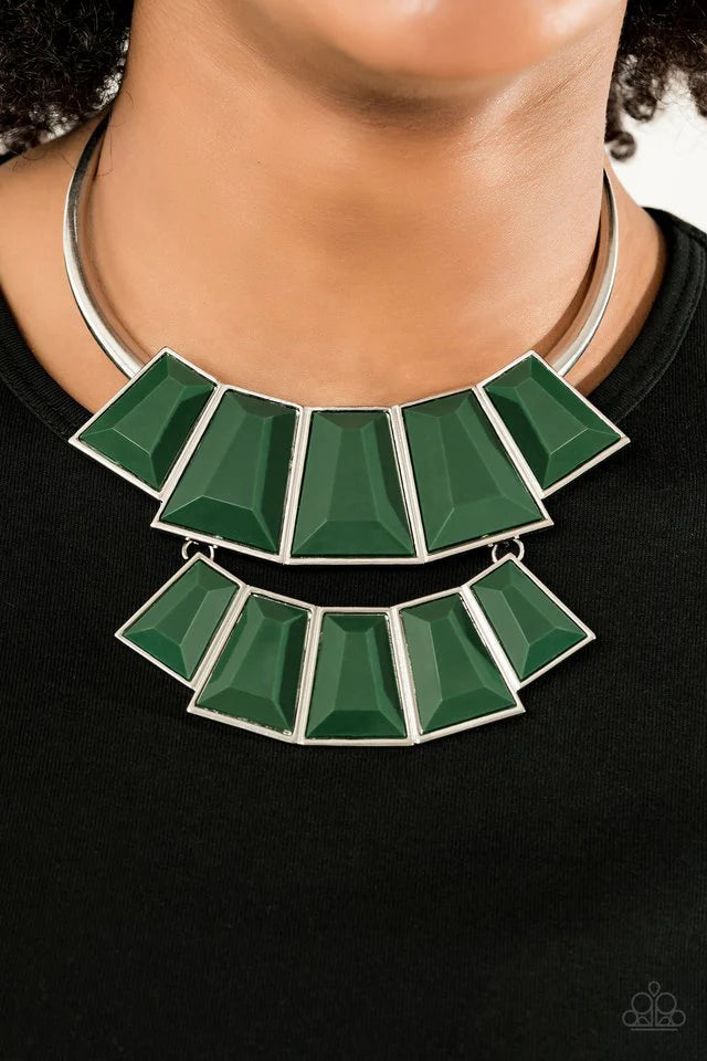 Lions, TIGRESS, and Bears - Green Necklace-Paparazzi - The Sassy Sparkle