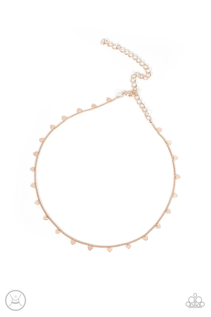 Cupid’s Cutest Valentine - Rose Gold Choker Necklace-Paparazzi - The Sassy Sparkle