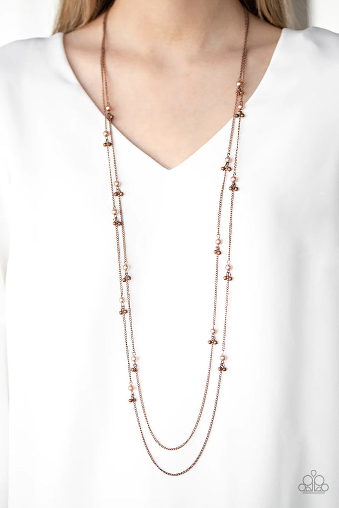 Ultrawealthy - Vintage Copper Pearl Necklace-Paparazzi - The Sassy Sparkle