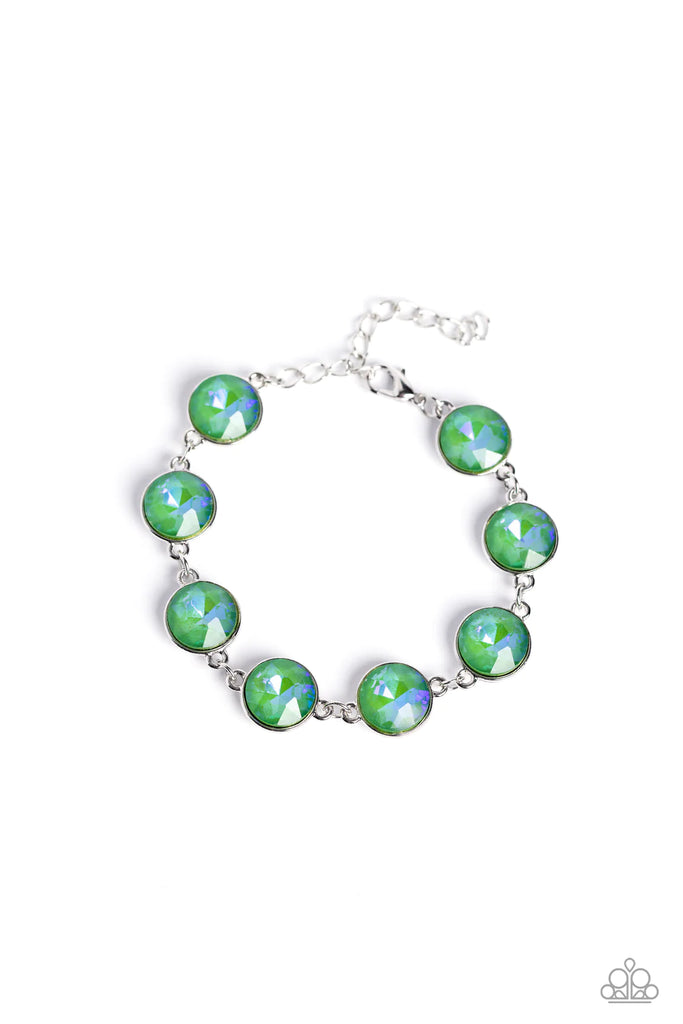 Enchanted Emblems - Green Bracelet-Paparazzi - The Sassy Sparkle
