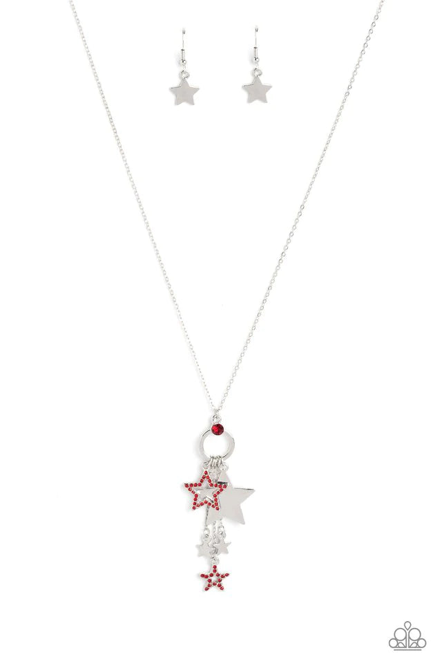 Starry Statutes - Red Necklace-Paparazzi - The Sassy Sparkle