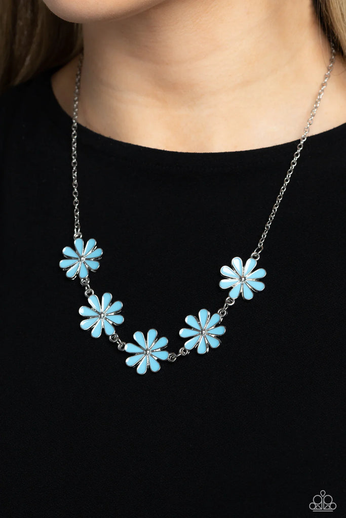Flora Fantasy - Blue Necklace-Paparazzi - The Sassy Sparkle