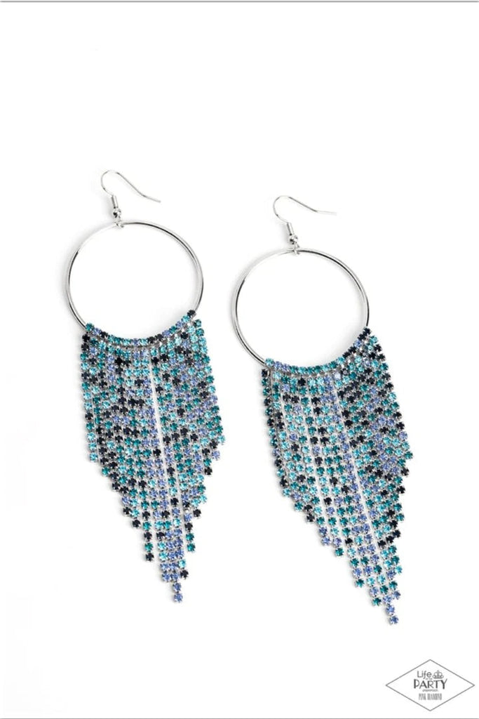 Streamlined Shimmer - Blue Earring-Paparazzi - The Sassy Sparkle