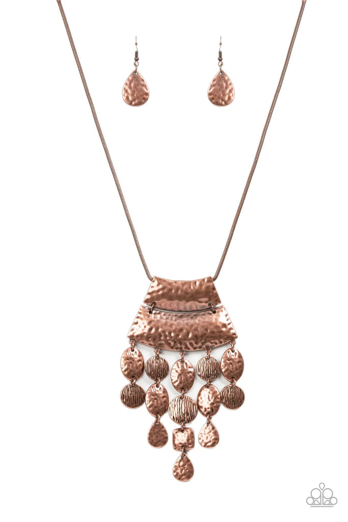 Totem Trek - Vintage Copper Necklace-Paparazzi
