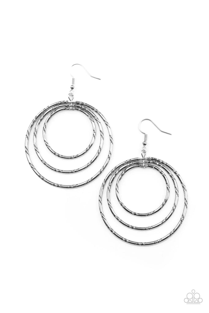 Vintage Vertigo - Silver Earring-Paparazzi - The Sassy Sparkle