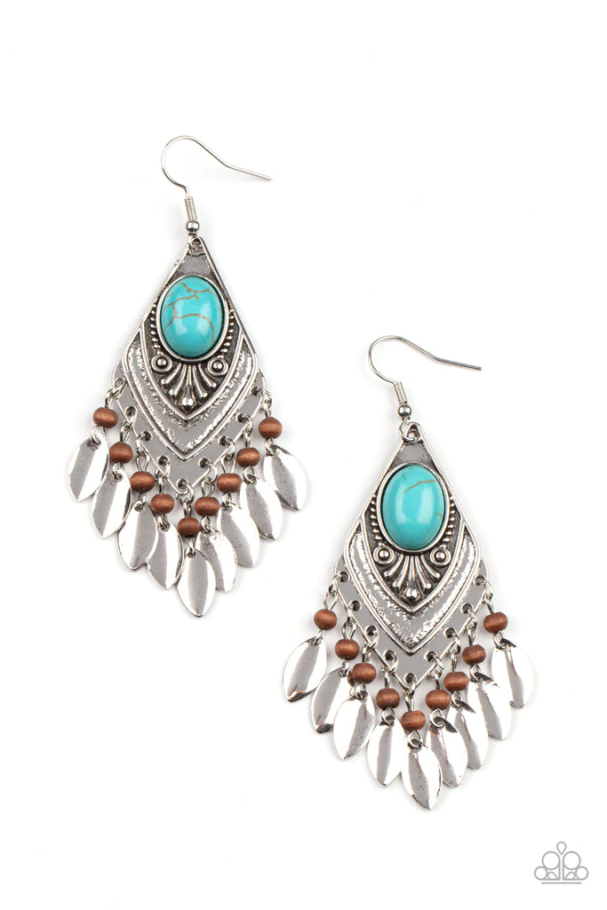 Earthy Etiquette - Blue Stone Earring-Paparazzi - The Sassy Sparkle