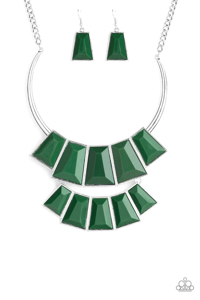 Lions, TIGRESS, and Bears - Green Necklace-Paparazzi