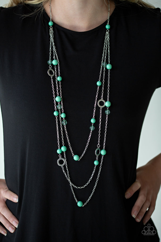 Brilliant Bliss - Green Necklace-Paparazzi