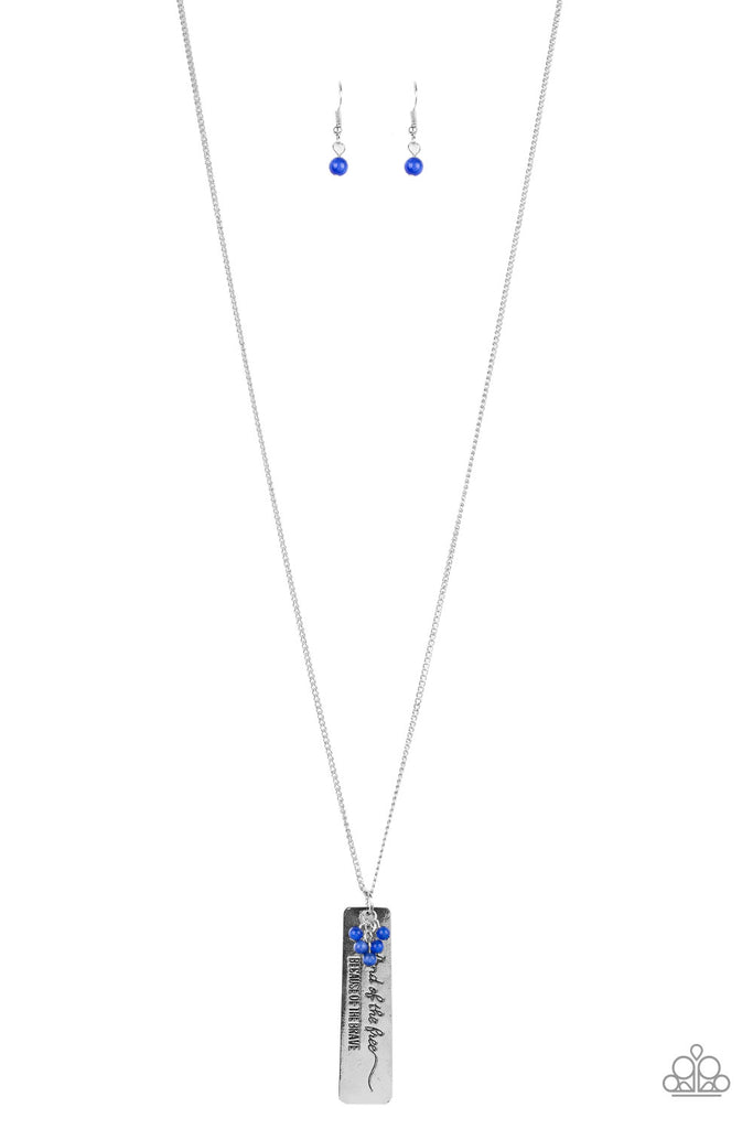 Because Of The Brave-Blue $5 Paparazzi Necklace-Patriotic-America