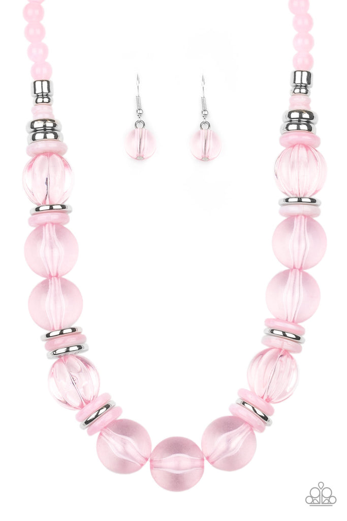 Bubbly Beauty - Pink Necklace-Paparazzi