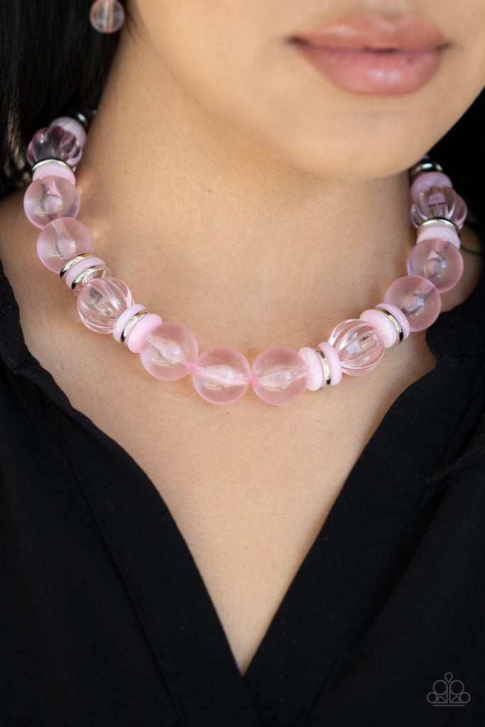 Bubbly Beauty-Pink Necklace-Paparazzi - The Sassy Sparkle