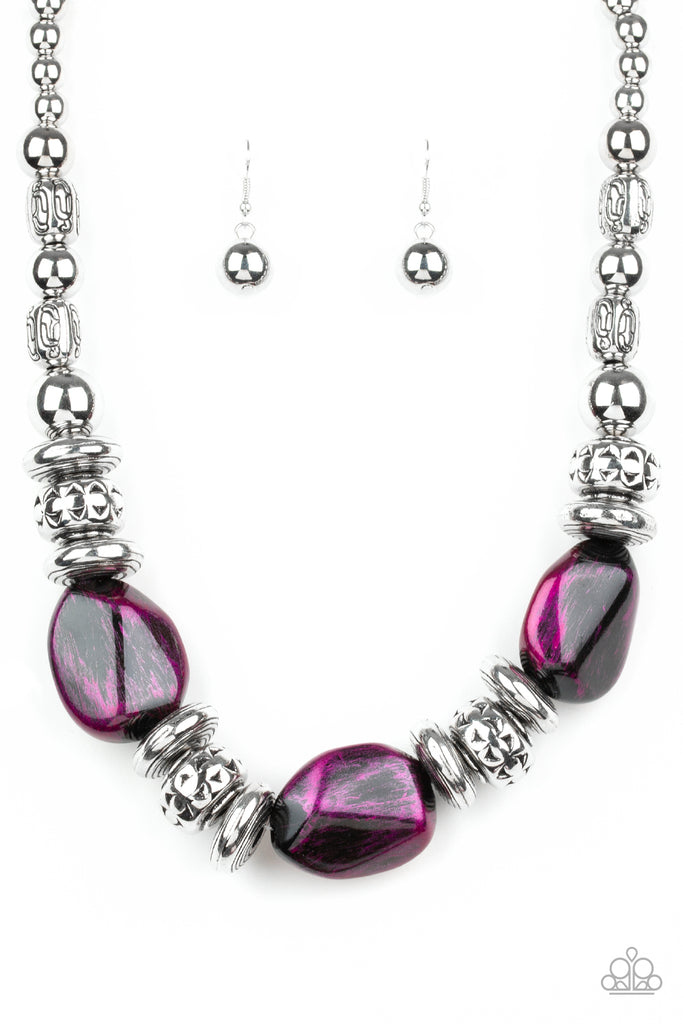 Colorfully Confident-Purple $5 Paparazzi Necklace-Chunky - The Sassy Sparkle