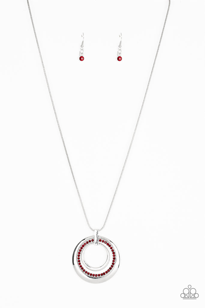 Gather Around Gorgeous-Red $5 Paparazzi Long Necklace - The Sassy Sparkle