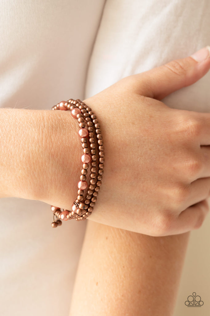 GRANDIOSE Slam-Copper Bracelet Set-Paparazzi - The Sassy Sparkle