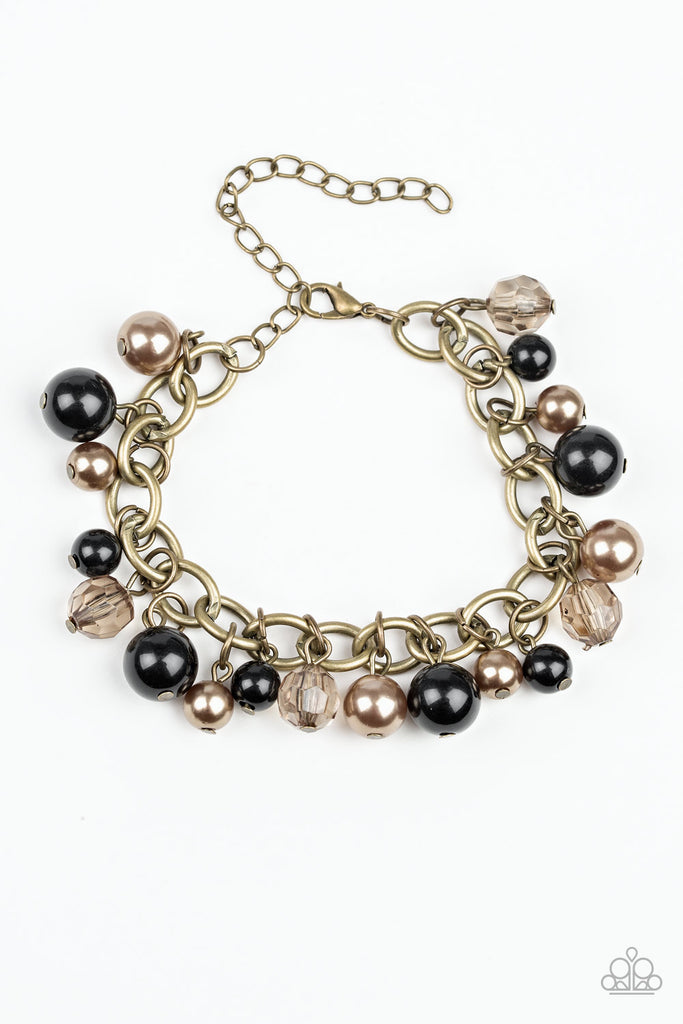 Grit and Glamour-Black and Brass Paparazzi Bracelet - The Sassy Sparkle