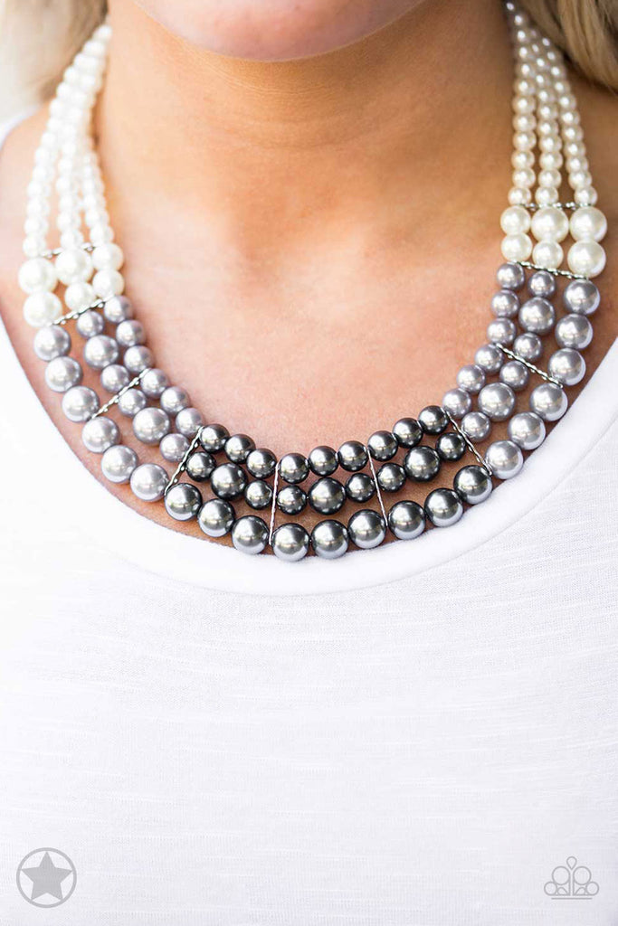 Lady In Waiting-Silver Paparazzi Necklace-Pearl Blockbuster - The Sassy Sparkle
