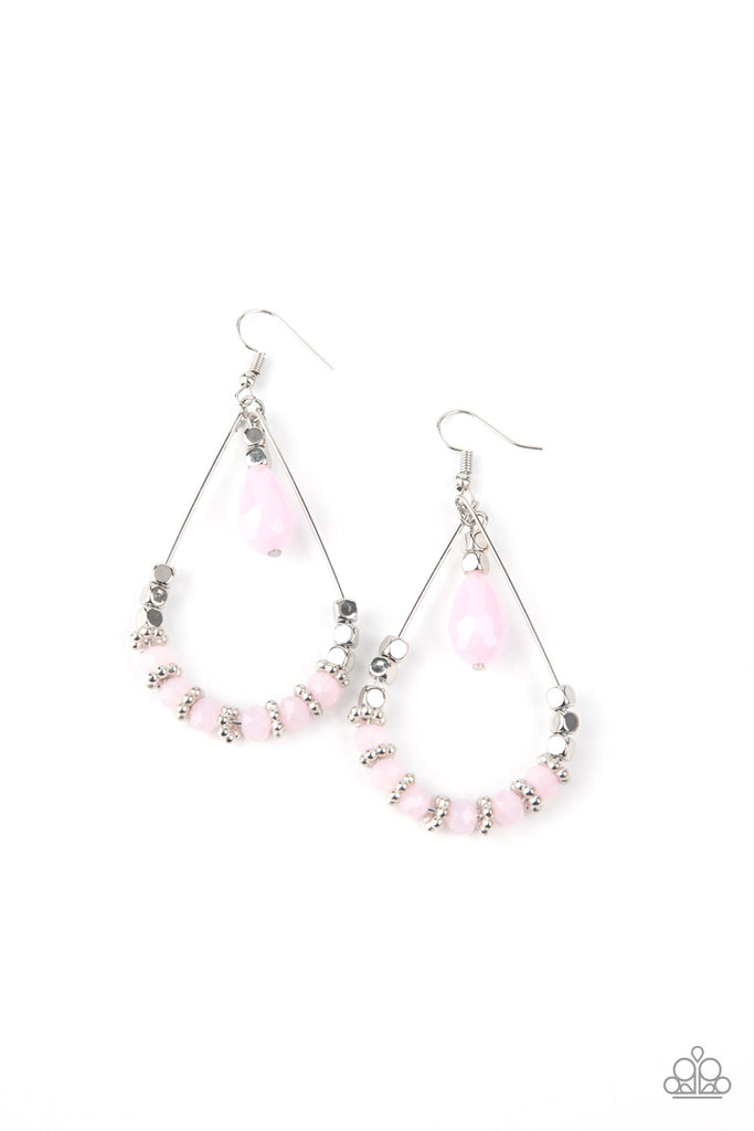 Lovely Lucidity-Pink Earring-Paparazzi - The Sassy Sparkle
