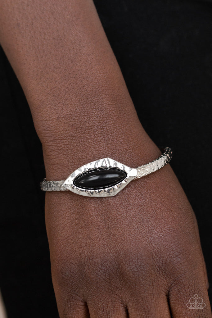 Mason Minimalism-Black and Silver $5 Paparazzi Stretch Bracelet - The Sassy Sparkle