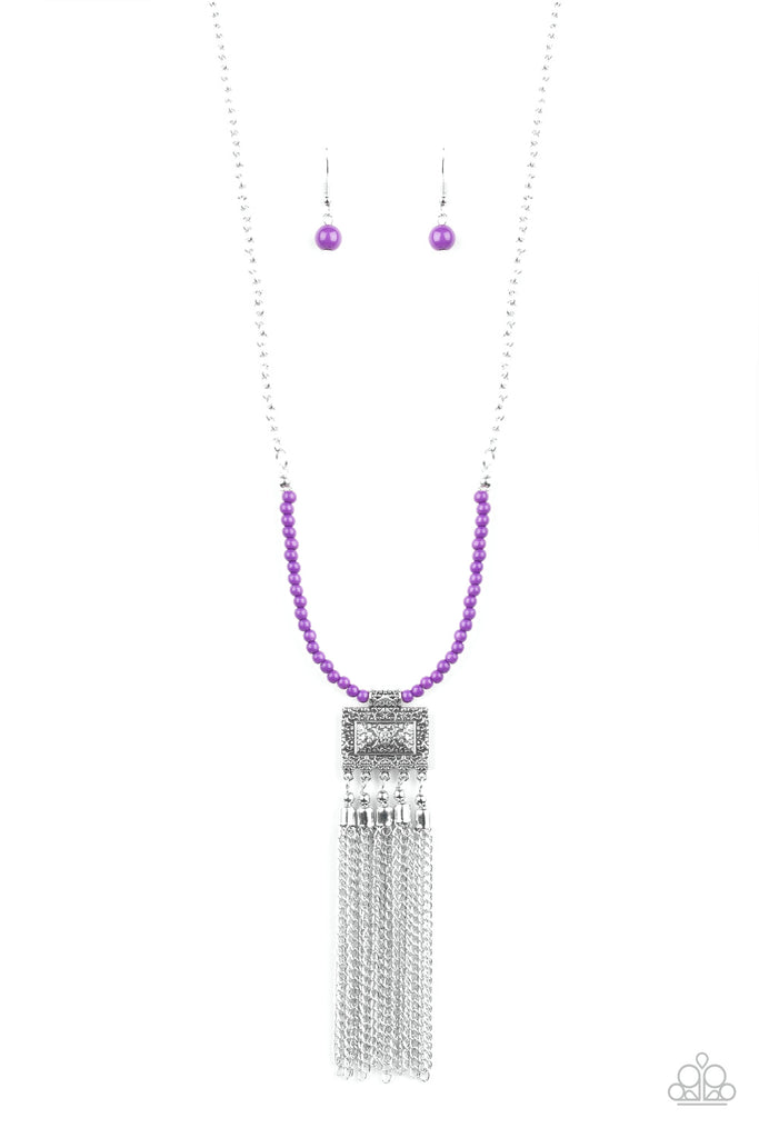 Mayan Masquerade-Purple Necklace-Paparazzi - The Sassy Sparkle