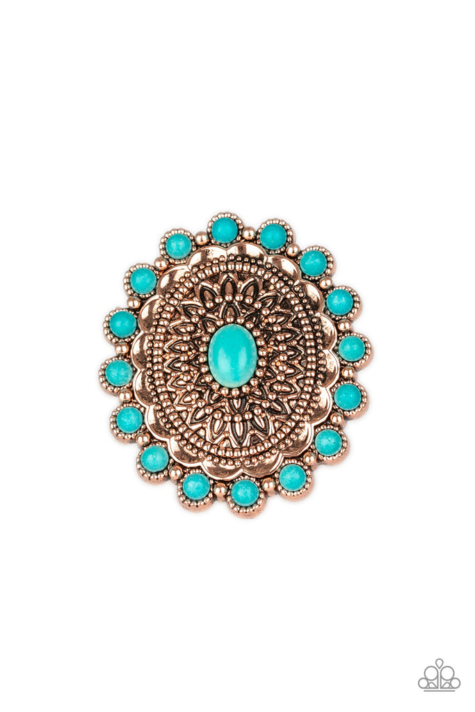 Mesa Mandala-Copper and Turquoise stone ring-Paparazzi - The Sassy Sparkle