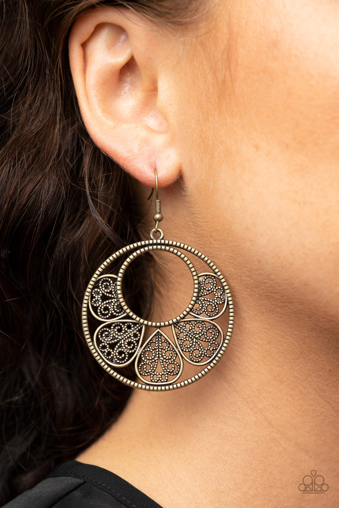 Petal Promenade - Brass Earring-Paparazzi