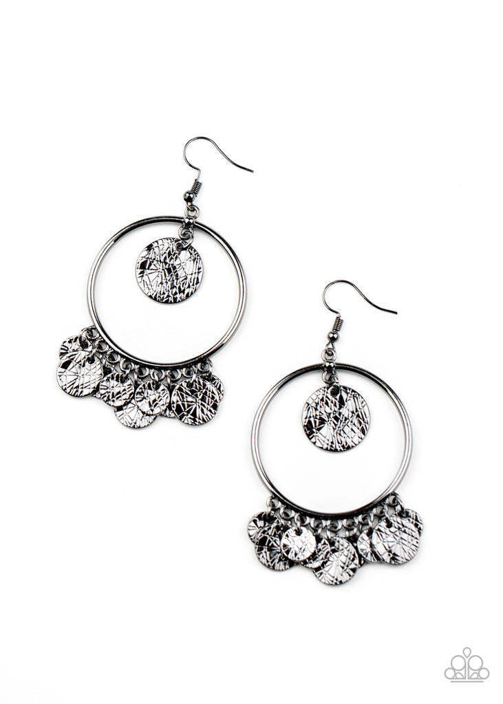 Start From Scratch-Black/Gunmetal Earrings-Paparazzi - The Sassy Sparkle
