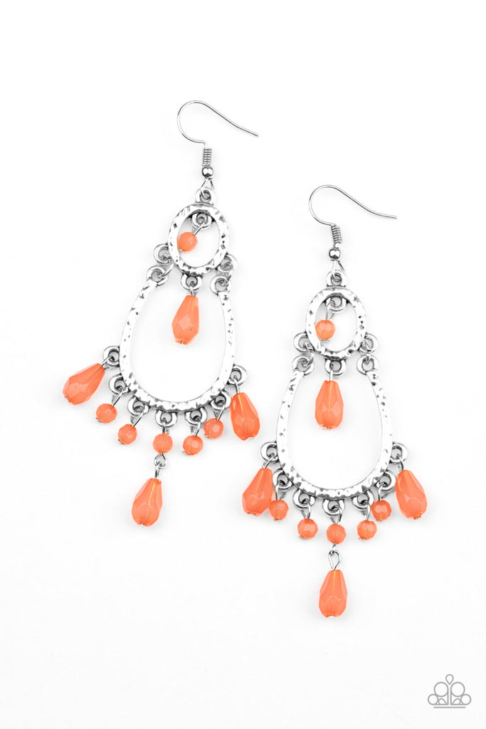 Paparazzi-Summer Sorbet-orange and silver earrings - The Sassy Sparkle