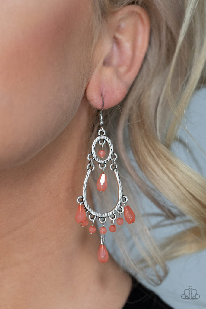 Paparazzi-Summer Sorbet-orange and silver earrings - The Sassy Sparkle