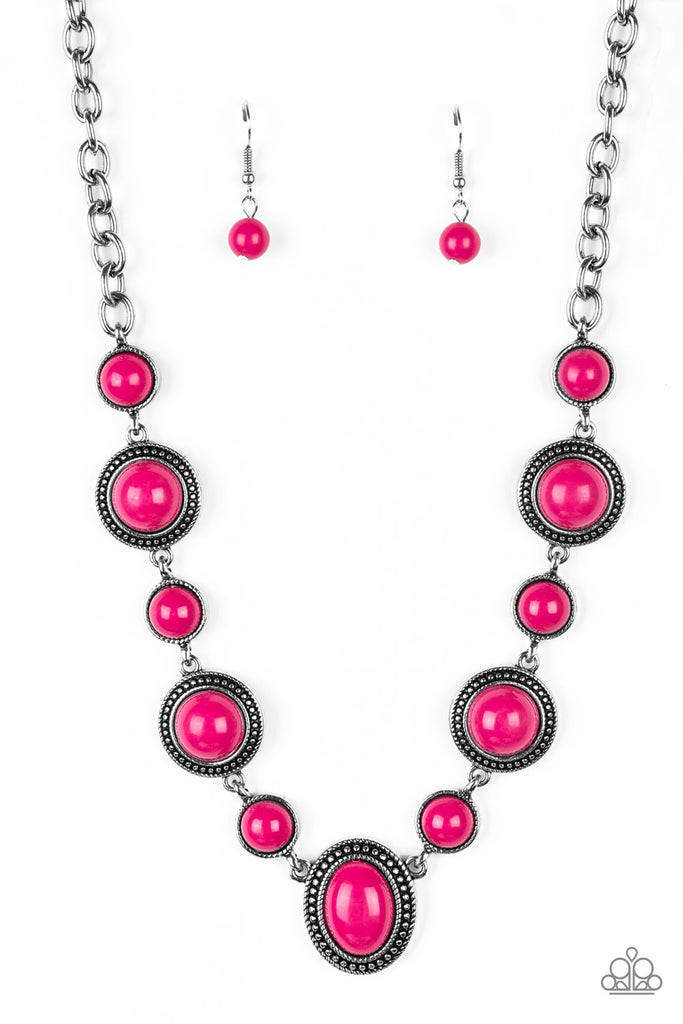 Voyager Vibes - Pink Necklace-Paparazzi
