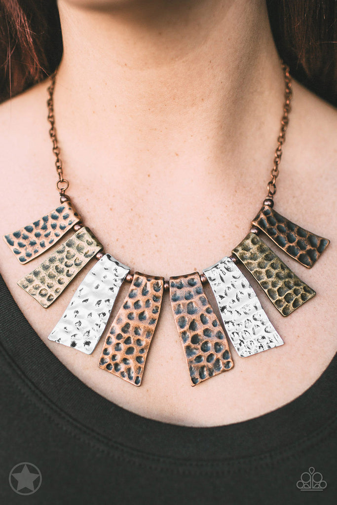 Paparazzi-A Fan Of The Tribe-Copper and Mixed Metals Necklace-Blockbuster - The Sassy Sparkle