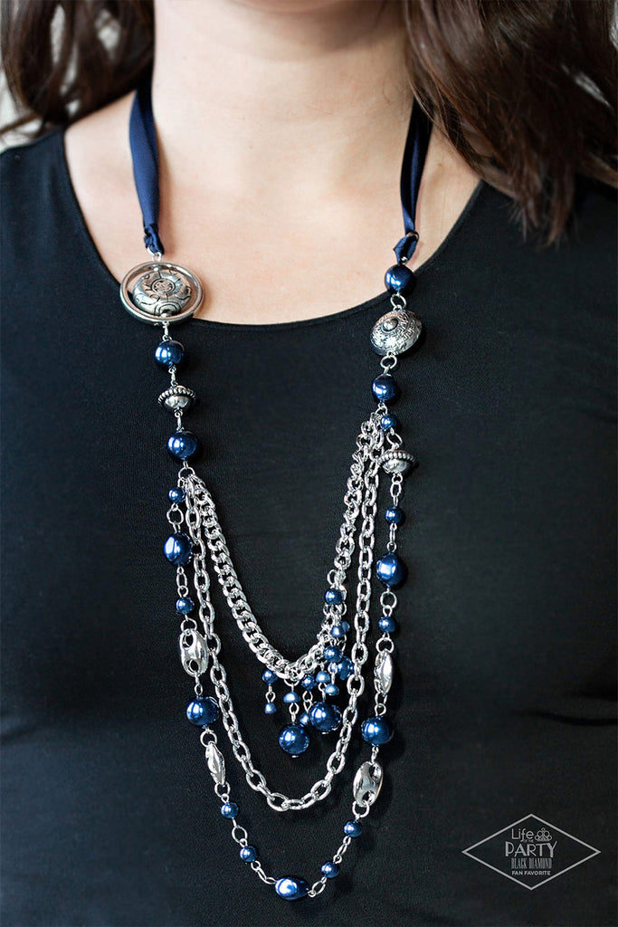 All The Trimmings-Blue Necklace-$5 Paparazzi-Exclusive Encore - The Sassy Sparkle