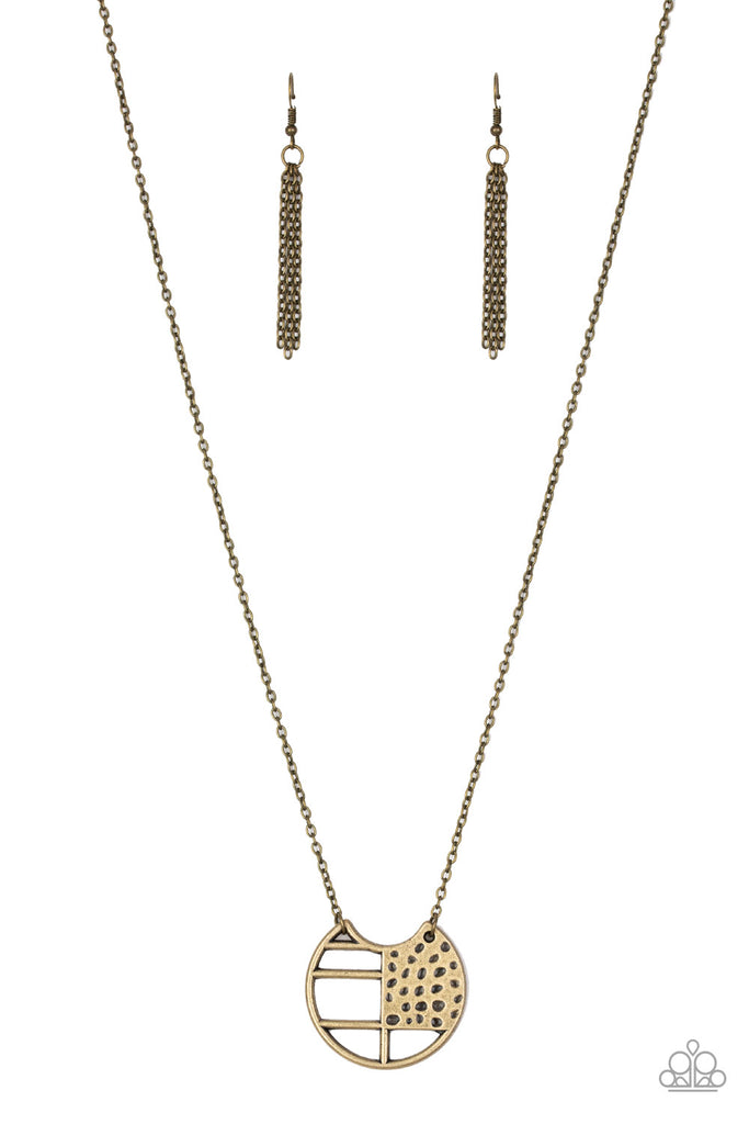 Abstract Aztec - Brass Necklace-Paparazzi - The Sassy Sparkle