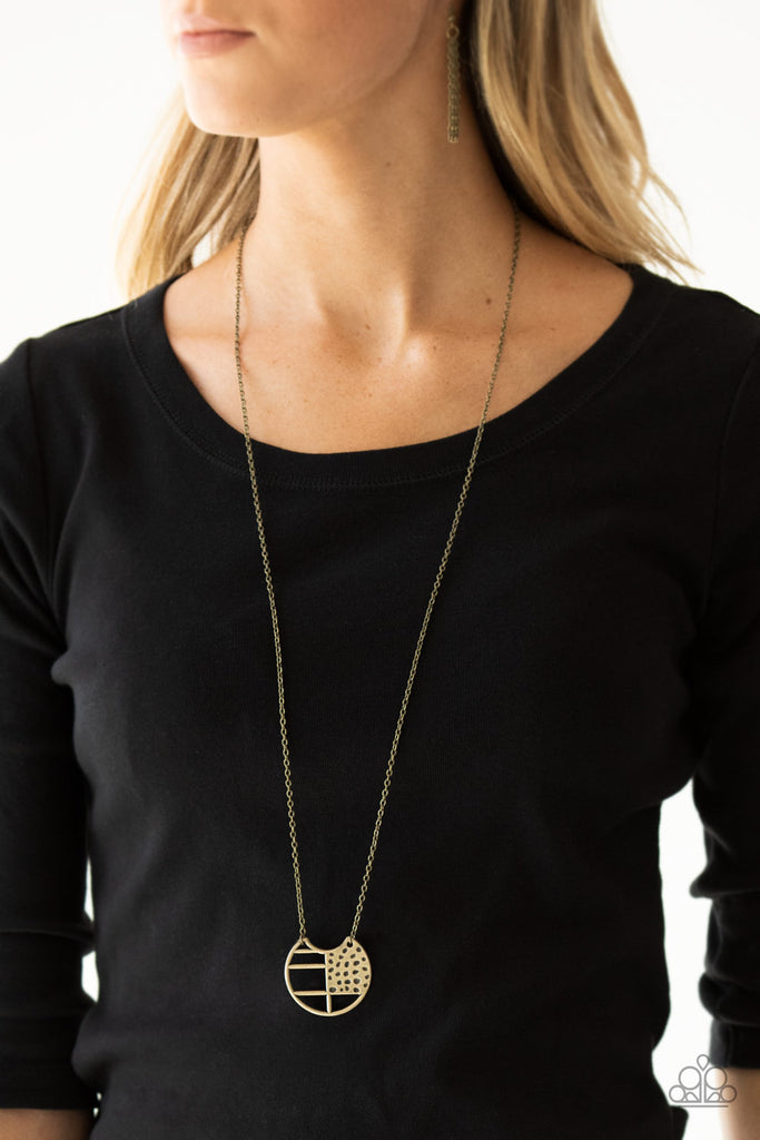 Abstract Aztec - Brass Necklace-Paparazzi