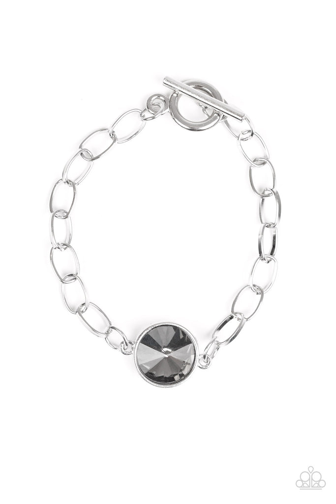 All Aglitter-Silver Bracelet-paparazzi-toggle clasp - The Sassy Sparkle