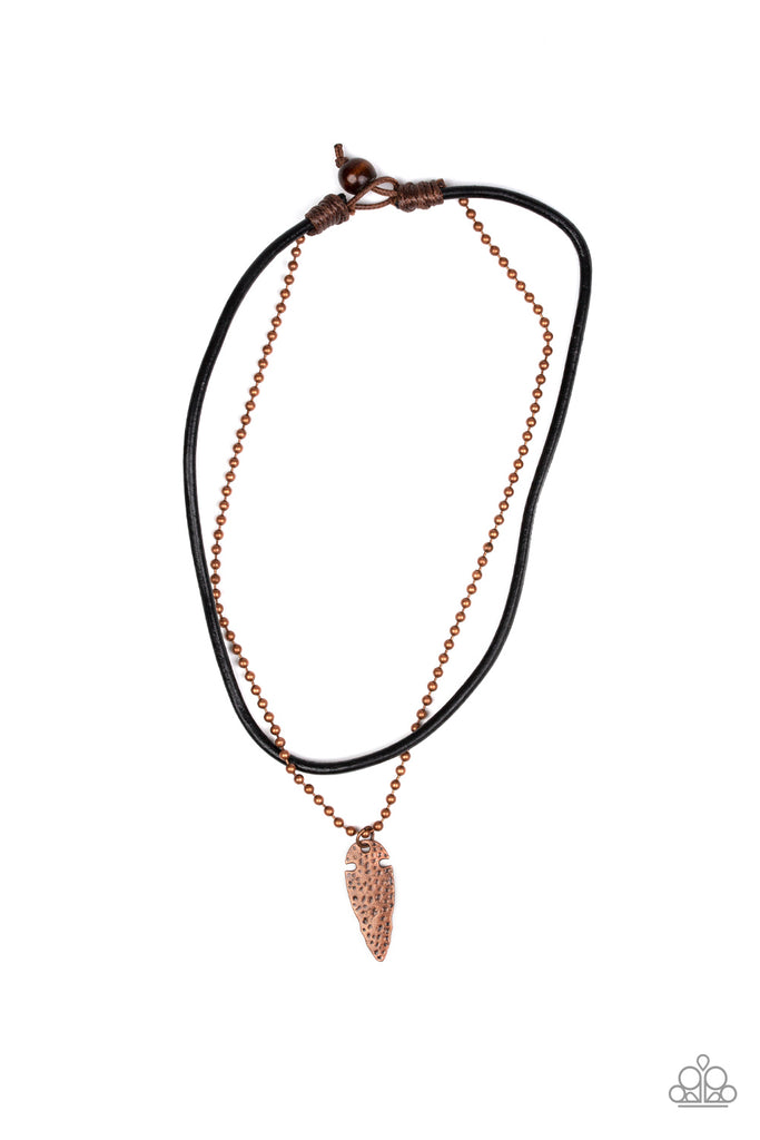 Arrowhead Anvil - Copper Urban Necklace-Paparazzi