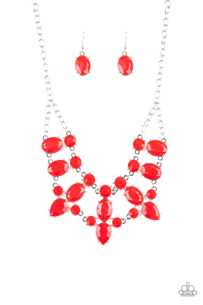 Goddess Glow - Red Necklace-Paparazzi