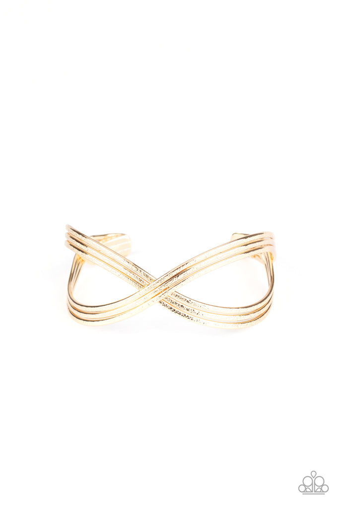 Infinitely Iridescent - Gold Bracelet-Paparazzi