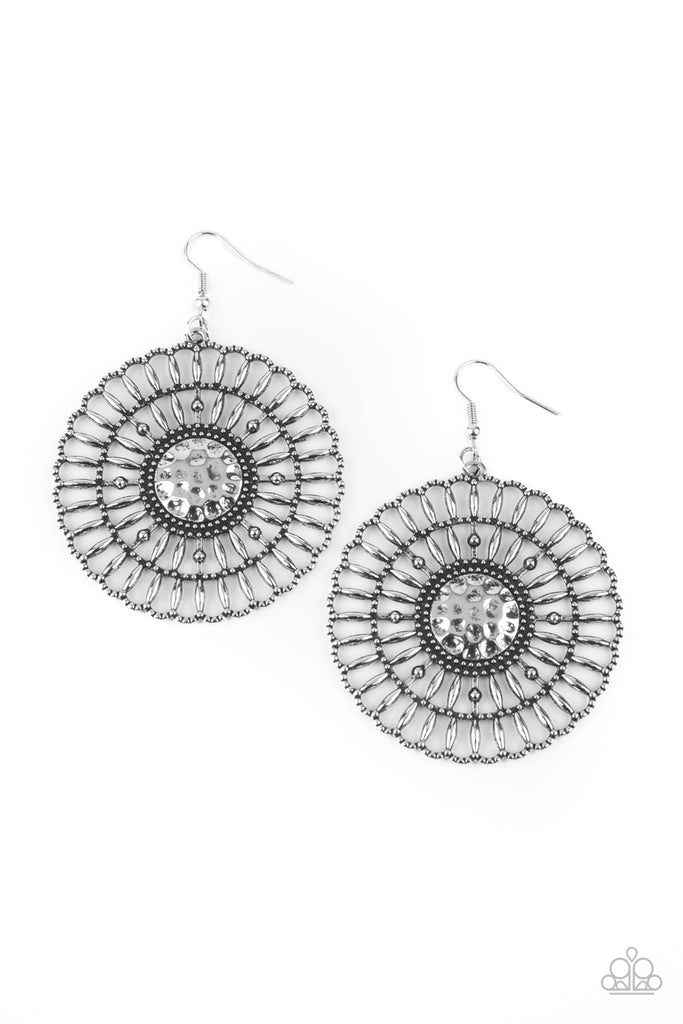 Rustic Groves - Silver Earring-Paparazzi
