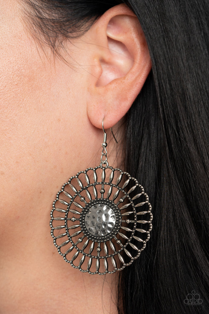 Rustic Groves-Silver Earring-Paparazzi - The Sassy Sparkle