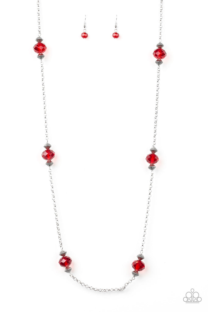 Paparazzi-Season of Sparkle-Red Necklace-Long - The Sassy Sparkle