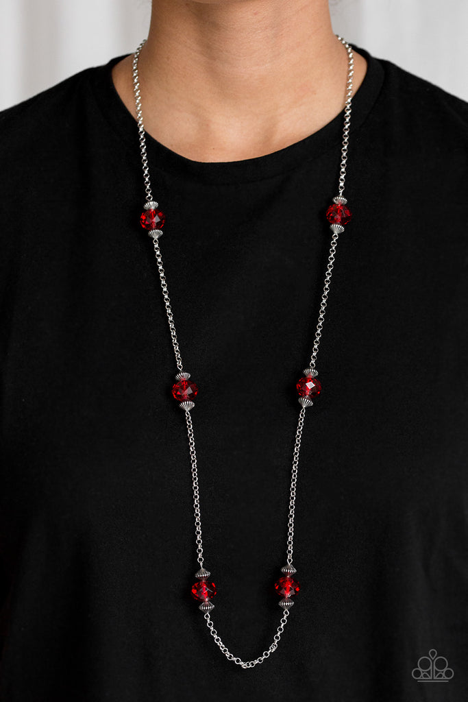 Paparazzi-Season of Sparkle-Red Necklace-Long - The Sassy Sparkle