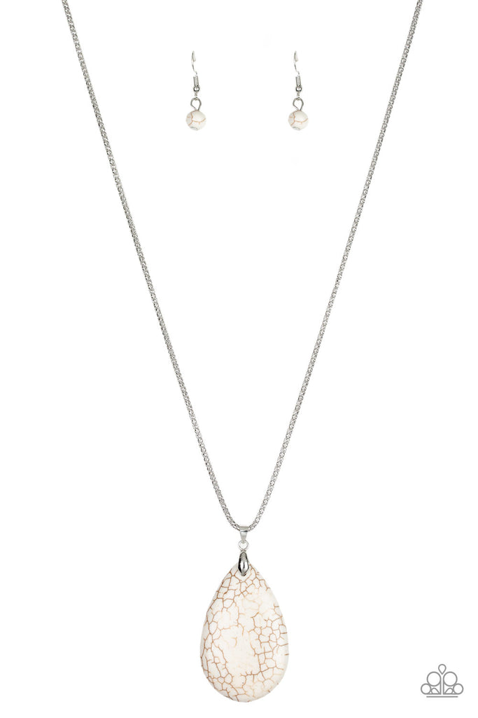 Paparazzi-Sedona Sandstone- White Stone and Silver Necklace-Pendant - The Sassy Sparkle