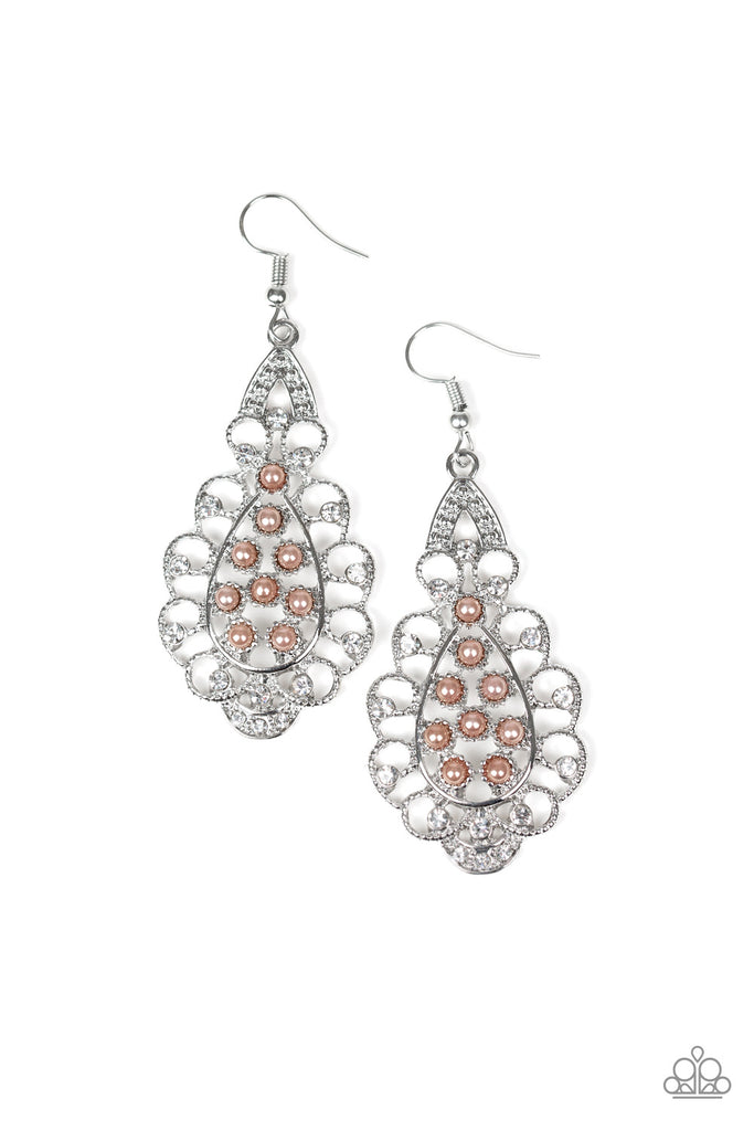 Sprinkle On The Sparkle - Brown Pearl Earring-Paparazzi - The Sassy Sparkle