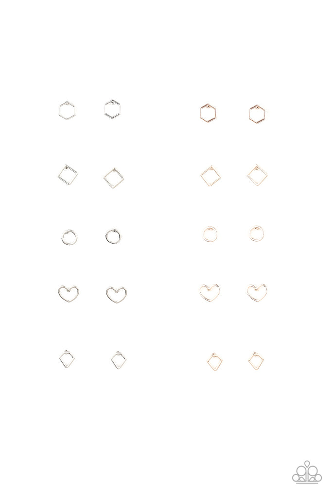 Starlet Shimmer Earrings-Silver and Gold Geometric Shapes - The Sassy Sparkle