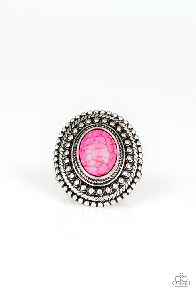 Terra Terrain - Pink Stone Ring-Paparazzi