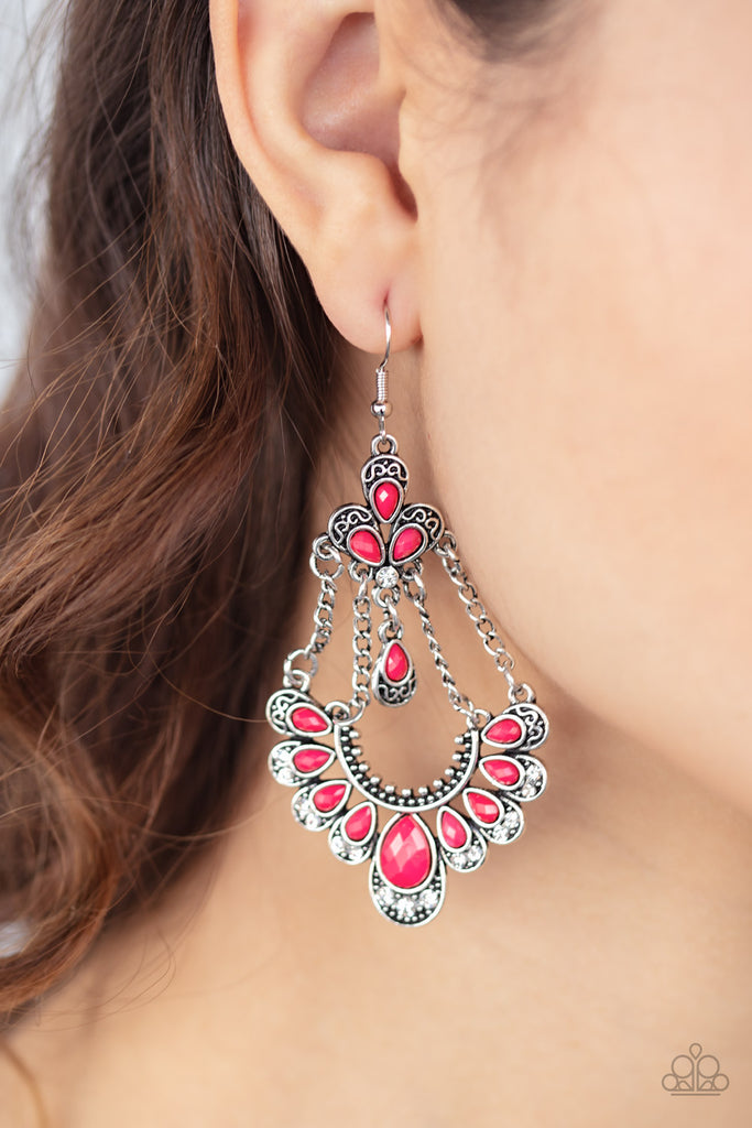 Unique Chic-Pink Paparazzi Earrings - The Sassy Sparkle