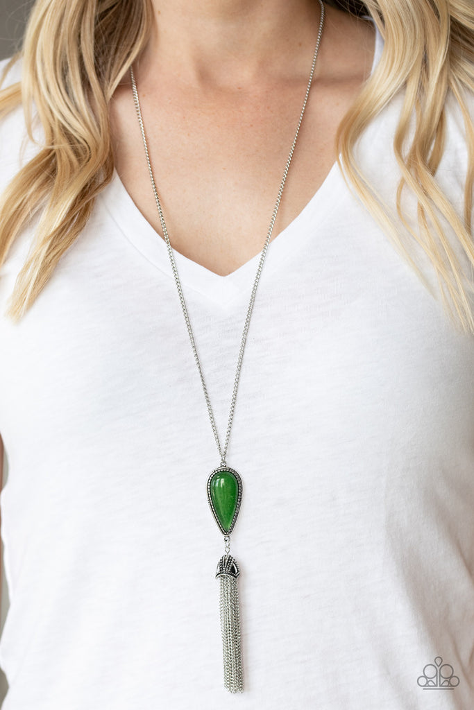 Zen Generation-Green Necklace-Pendant-Long-Paparazzi - The Sassy Sparkle