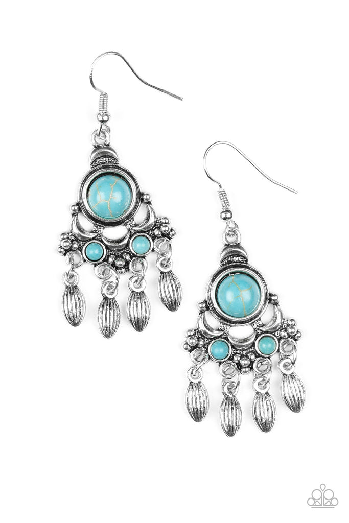 No Place Like HOMESTEAD - Blue Stone Earring-Paparazzi