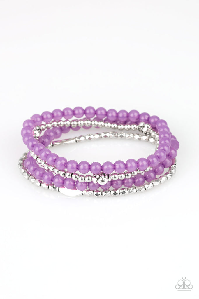 Blooming Buttercups-Purple Bracelet-Paparazzi - The Sassy Sparkle