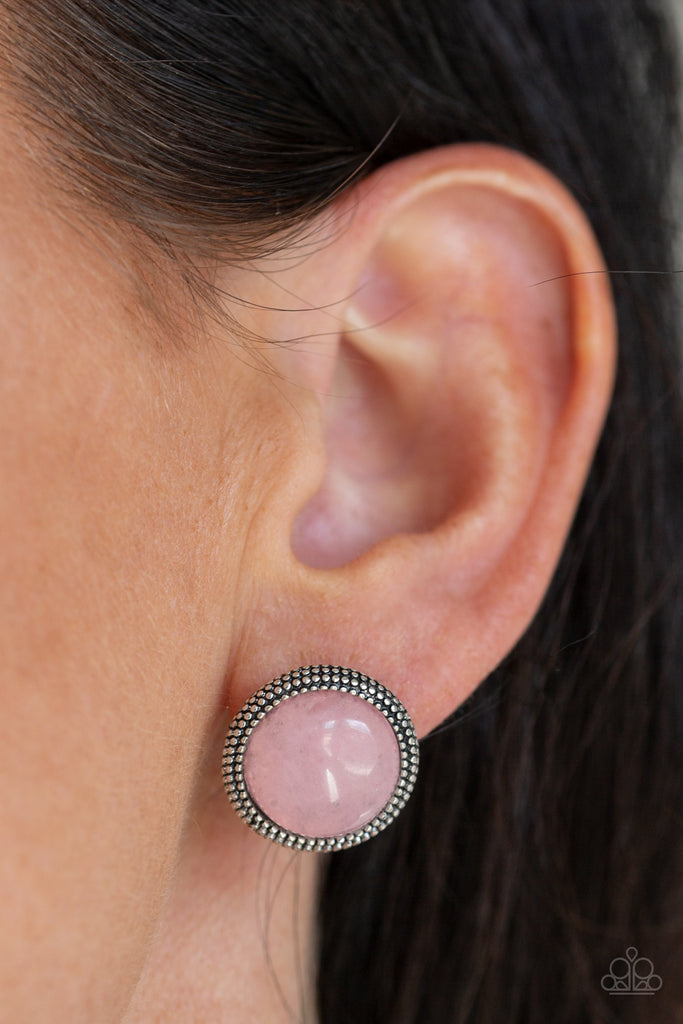 Paparazzi-Desert Dew-pink stone earrings - The Sassy Sparkle
